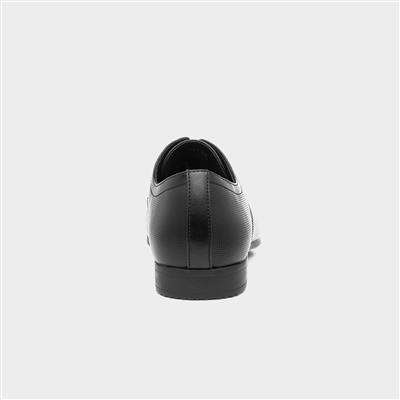 Mens Black Flat Lace Up Shoe