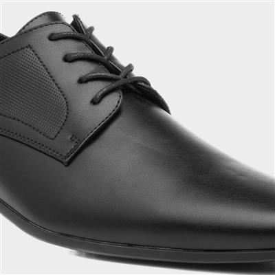 Mens Black Flat Lace Up Shoe