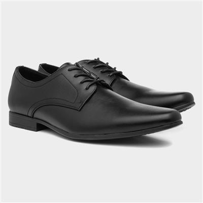 Mens Black Flat Lace Up Shoe