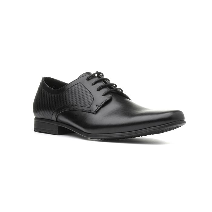 Image of Beckett Mens Black Flat Lace Up Shoe