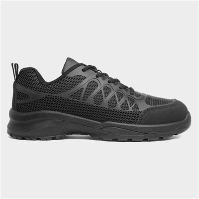 Mens Lace Up Safety Shoe in Black
