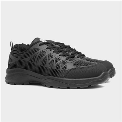 Mallet Mens Lace Up Black Safety Shoe