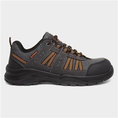 Adults Grey Lace Up Safety Shoe