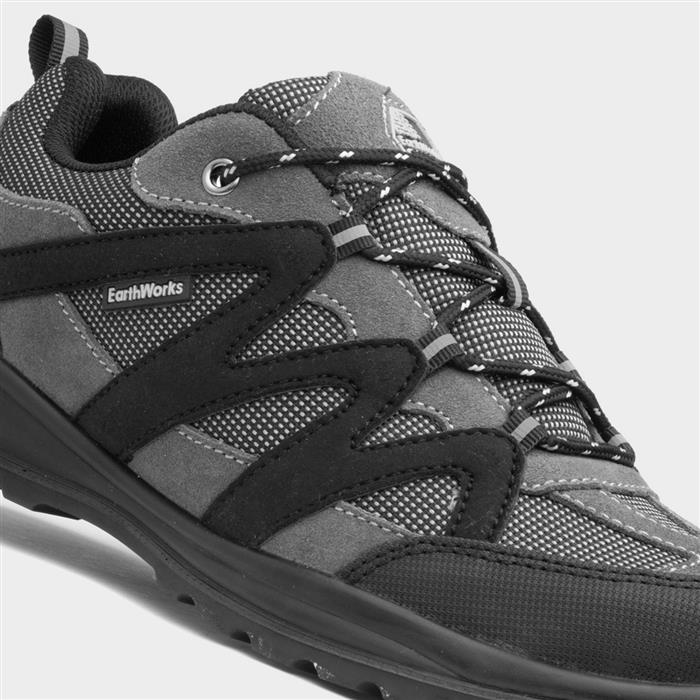 Tool Box Mens Grey Lace Up Safety Shoe