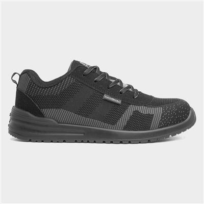 Adults Black & Grey Lace Up Safety Shoe