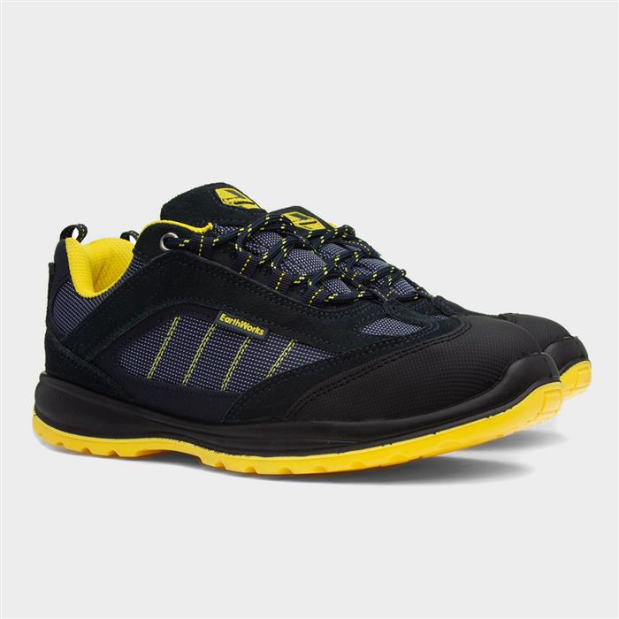 Earth Works Blue &amp; Yellow Lace Up Safety Shoe55216 Shoe