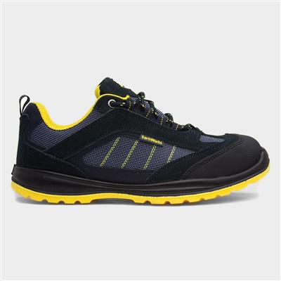 EarthWorks File Blue & Yellow Lace Up Safety Shoe-55216 | Shoe Zone