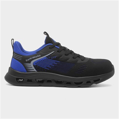 Rivet Mens Black & Blue Safety Shoe