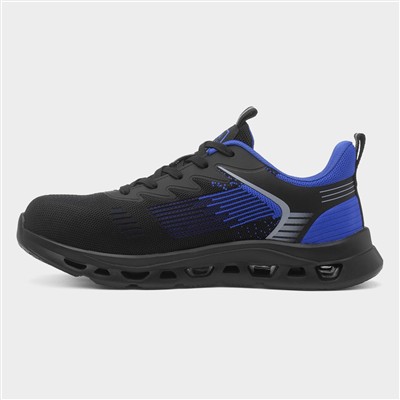 Rivet Mens Black & Blue Safety Shoe