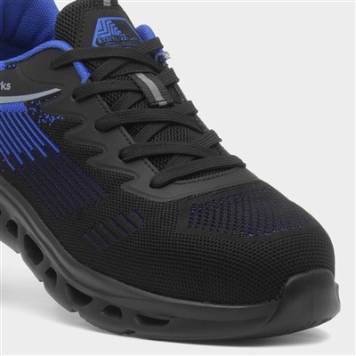 Rivet Mens Black & Blue Safety Shoe