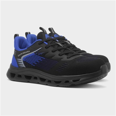 Rivet Mens Black & Blue Safety Shoe