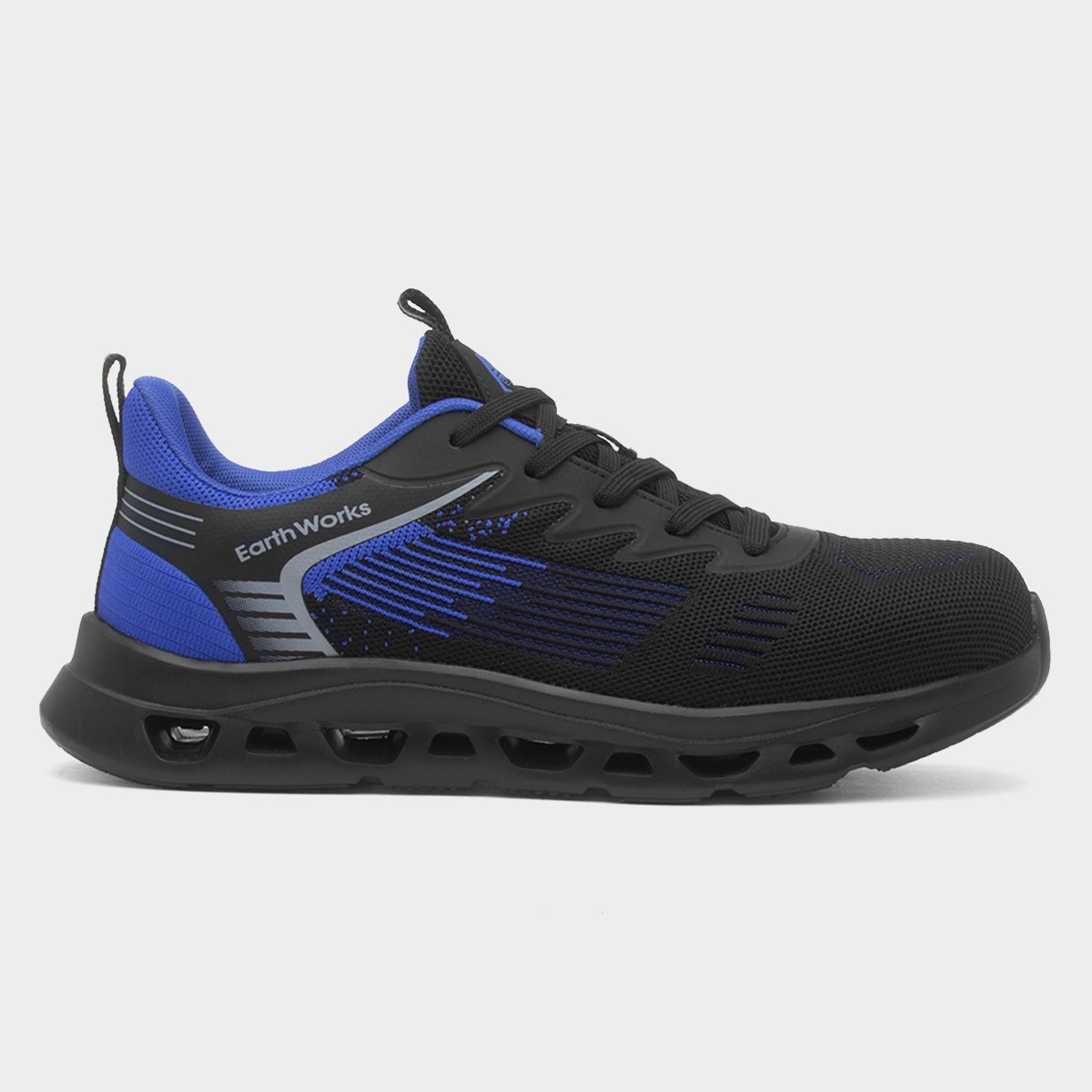 Rivet Mens Black & Blue Safety Shoe