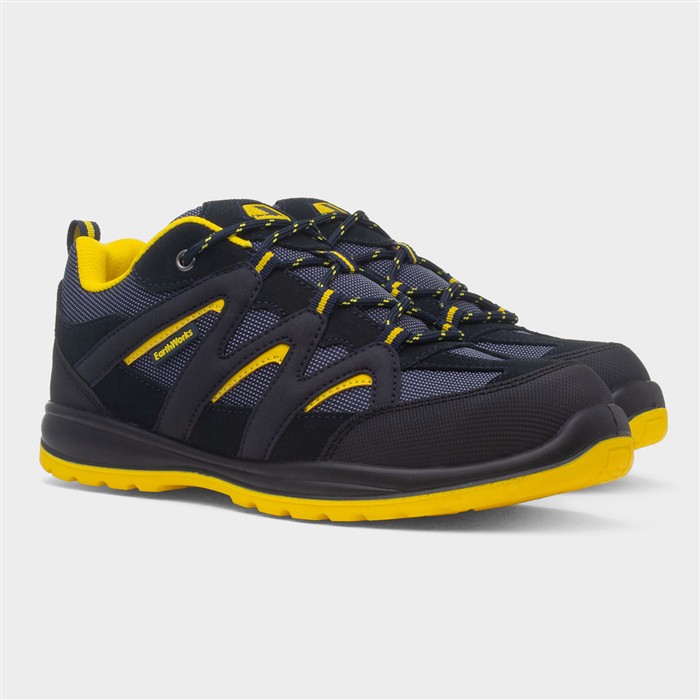 Brush Mens Navy & Yellow Safety Shoe