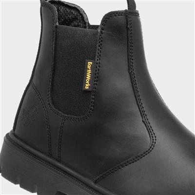 Spanner Mens Black Leather Safety Boot