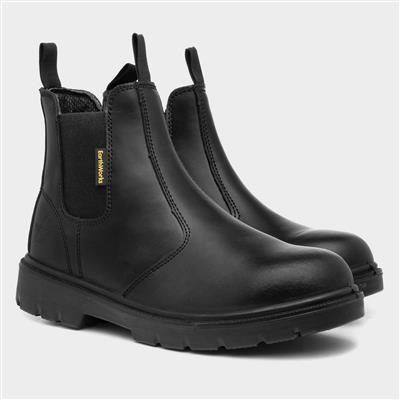 Spanner Mens Black Leather Safety Boot