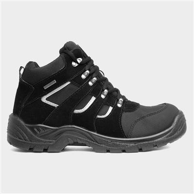 Level Mens Black Suede Safety Boots