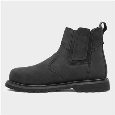 Scriber Mens Black Leather Safety Boot