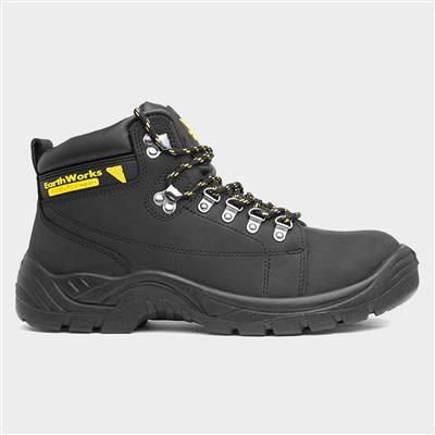 Adults Lace Up Black Safety Boot