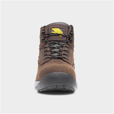 Mortar Mens Brown Leather Safety Boot