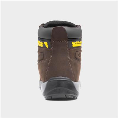 Mortar Mens Brown Leather Safety Boot