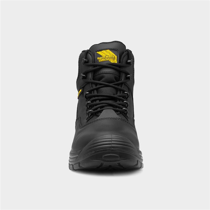 Measure Mens Black Lace Up Safety Boot
