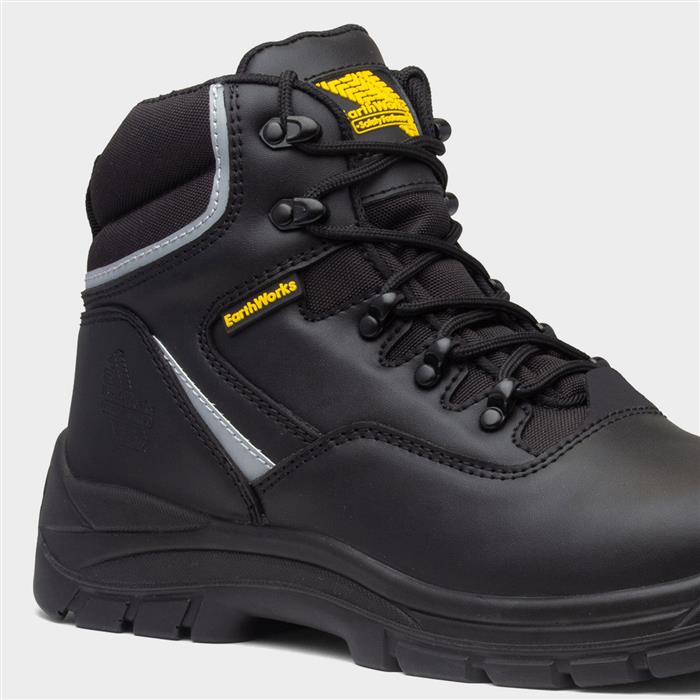 Measure Mens Black Lace Up Safety Boot