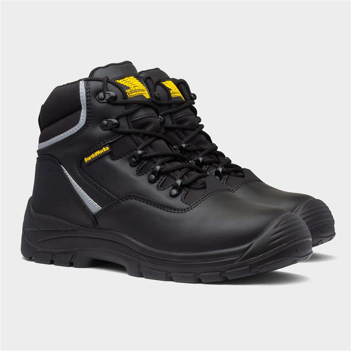 Measure Mens Black Lace Up Safety Boot