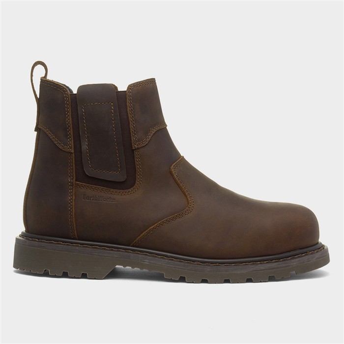 Scriber Mens Brown Leather Safety Boot