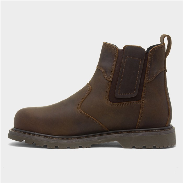 Scriber Mens Brown Leather Safety Boot