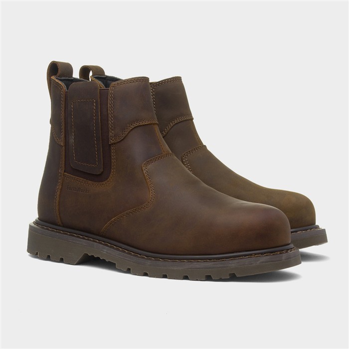 Scriber Mens Brown Leather Safety Boot
