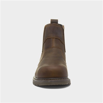 Scriber Mens Brown Leather Safety Boots