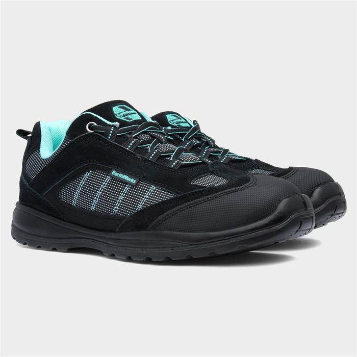 EarthWorks File Adults Black Lace Up Safety Shoe 55905 Shoe Zone
