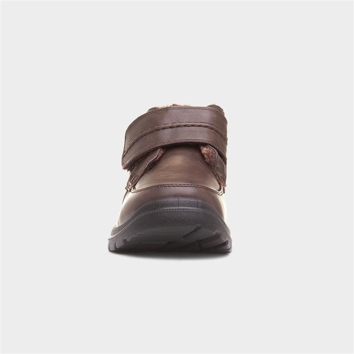 Mens Brown Faux Fur Lined Boot