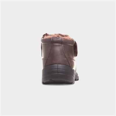 Mens Brown Faux Fur Lined Boot