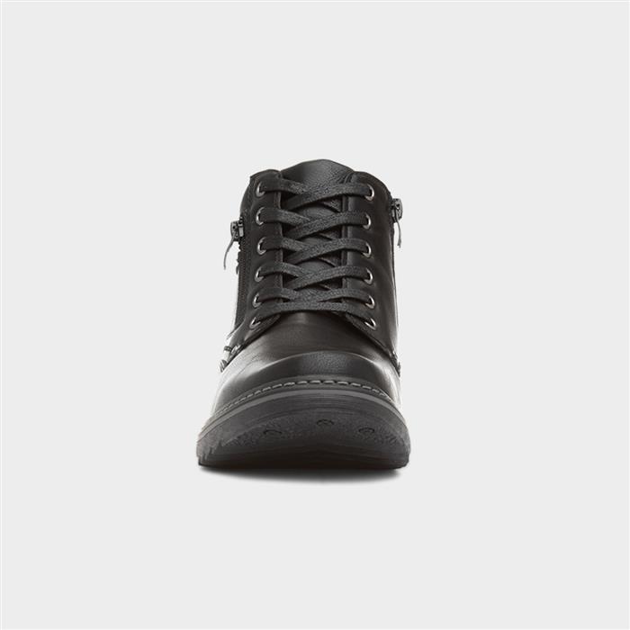 Cascade Mens Black Lace Up Ankle Boot