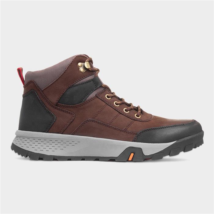 Hike Mens Brown Walking Hiker Lace Up Boot