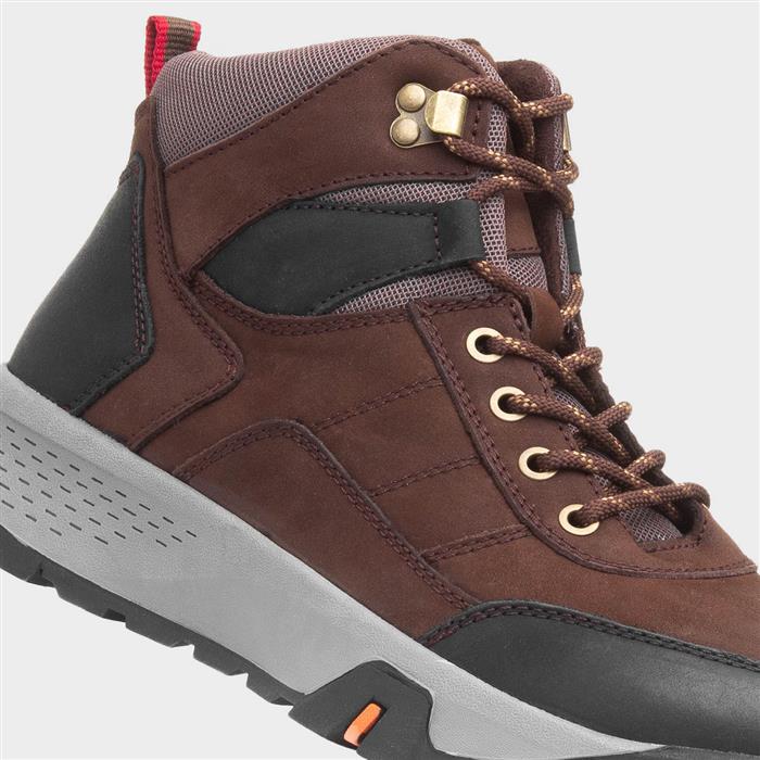 Hike Mens Brown Walking Hiker Lace Up Boot