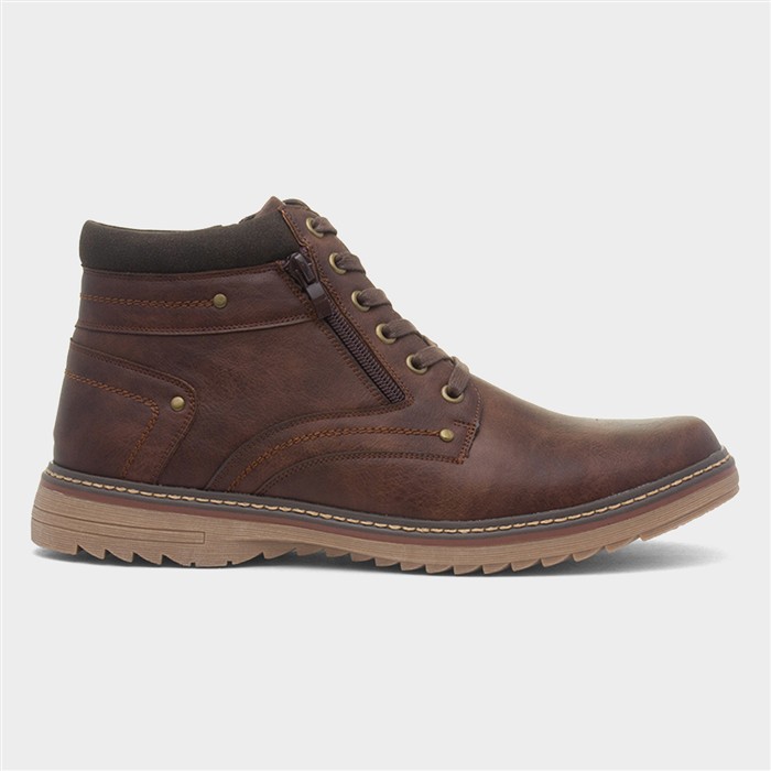 Cascade Mens Brown Lace Up Ankle Boot