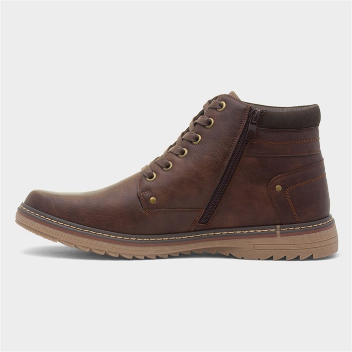 Cascade Mens Brown Lace Up Ankle Boot