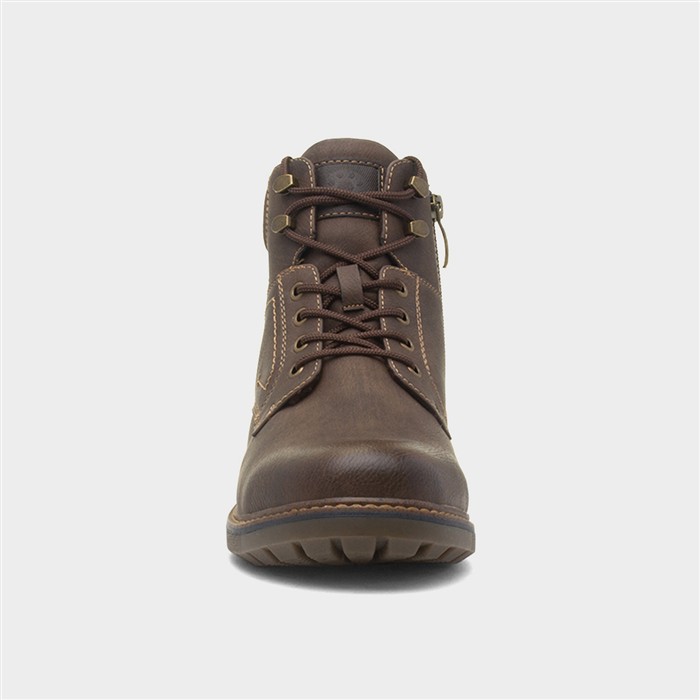 Brazil Mens Dark Brown Lace Up Ankle Boot