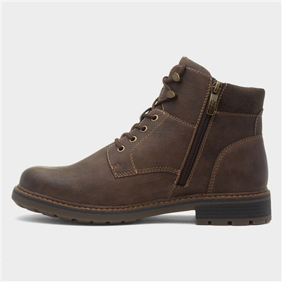 Brazil Mens Dark Brown Lace Up Ankle Boot