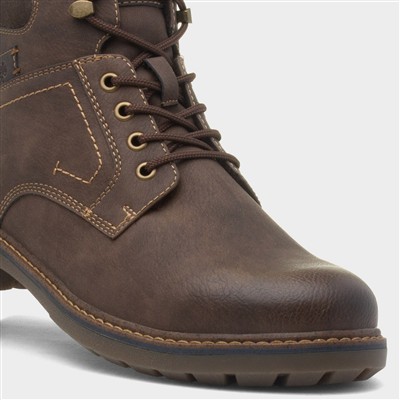 Brazil Mens Dark Brown Lace Up Ankle Boot