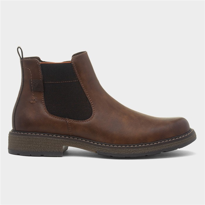 Peru Mens Cognac Wide Fit Chelsea Boot