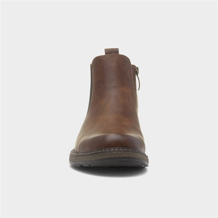 Peru Mens Cognac Wide Fit Chelsea Boot
