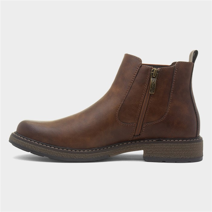 Peru Mens Cognac Wide Fit Chelsea Boot