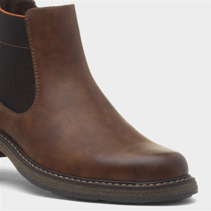 Peru Mens Cognac Wide Fit Chelsea Boot