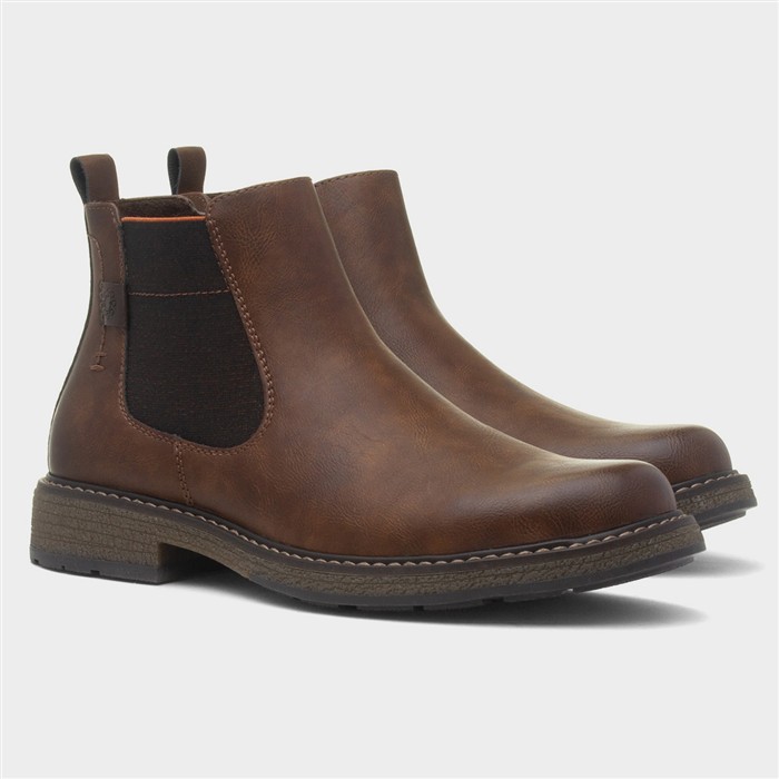 Peru Mens Cognac Wide Fit Chelsea Boot