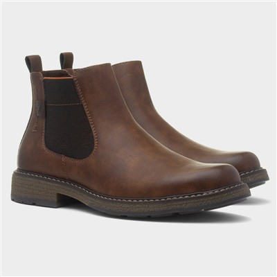 Peru Mens Cognac Wider Fit Chelsea Boot