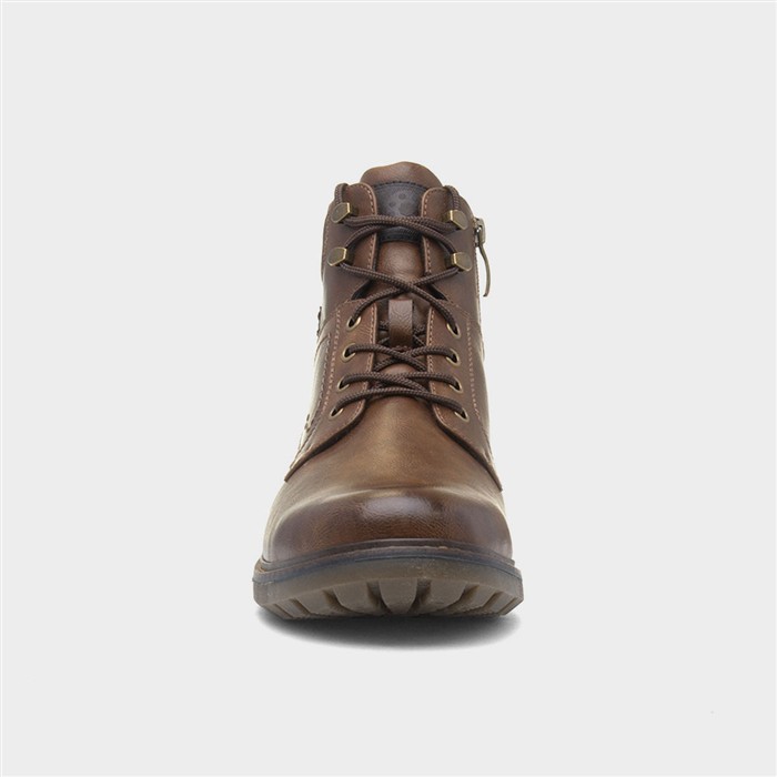 Brazil Mens Cognac Lace Up Ankle Boot