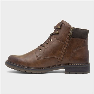 Brazil Mens Cognac Lace Up Ankle Boot